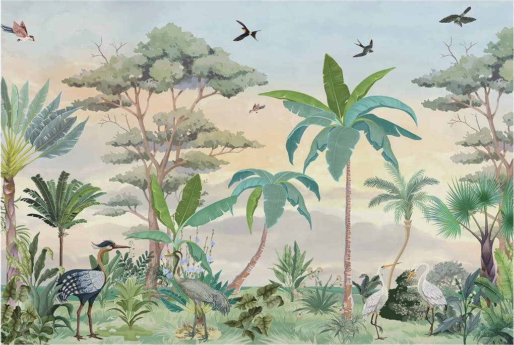 Flizelin Dekoratív fotótapéta Hálószobába Egzotikus növényvilág 104x70