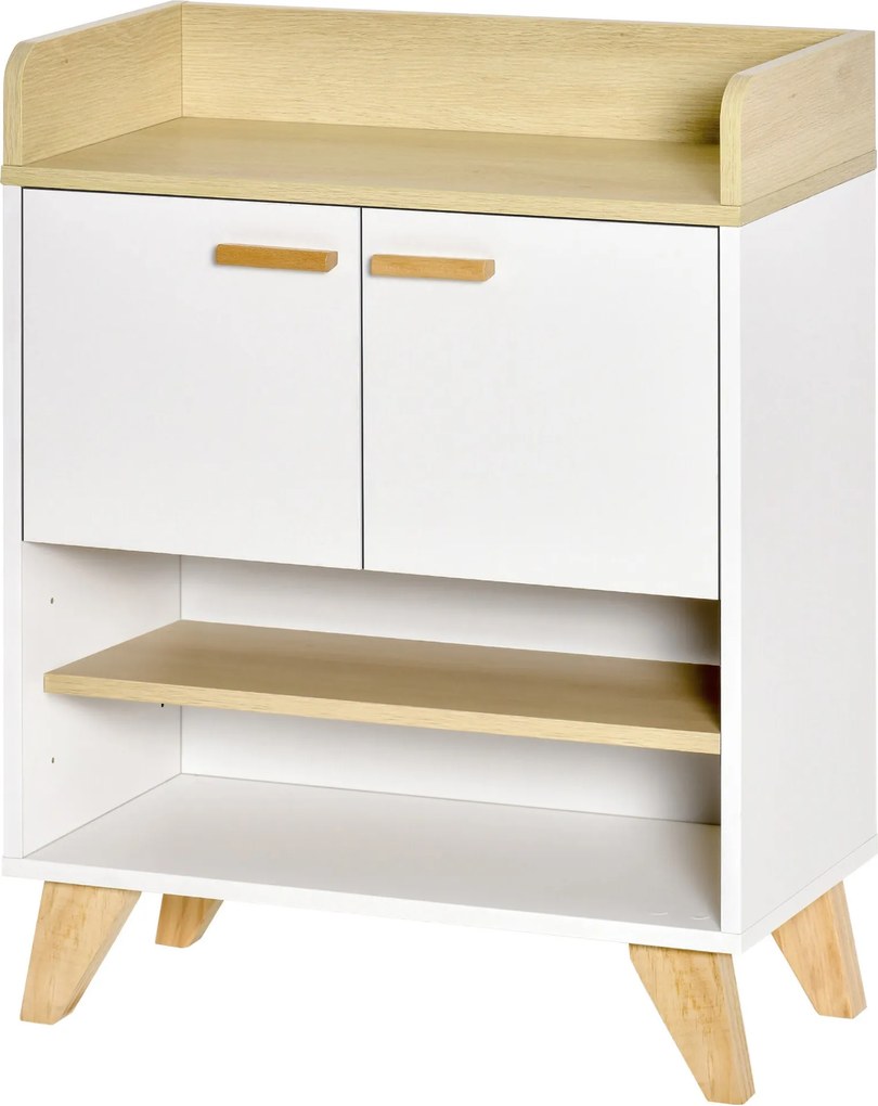 HOMCOM Multi-funkciós Szekrény Különálló Polcokkal, Bútor Nappaliba, Konyhába és Irodába, Fehér Fából, 60x30x78cm | Aosom