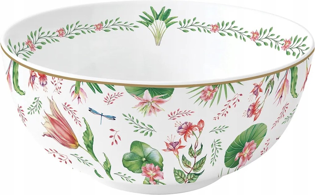 Tál tál 23cm színes virág motívum ajándék egyedi