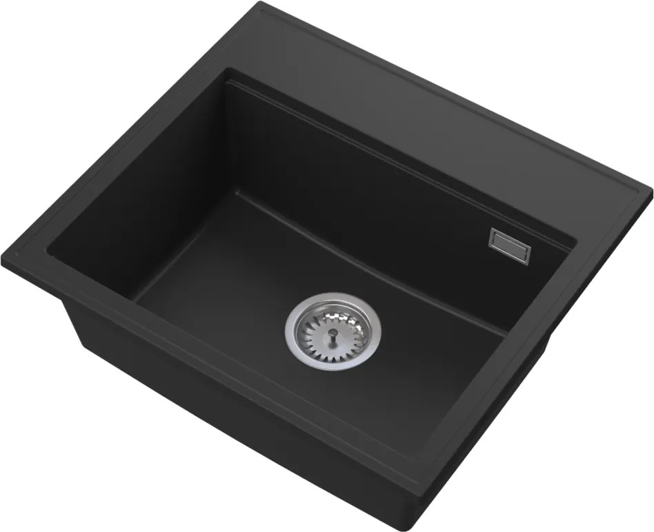 Gamma Modern 5055, 1 rekeszes gránit mosogató 560x500x210 mm, fekete, GMA-ZM-55-BK