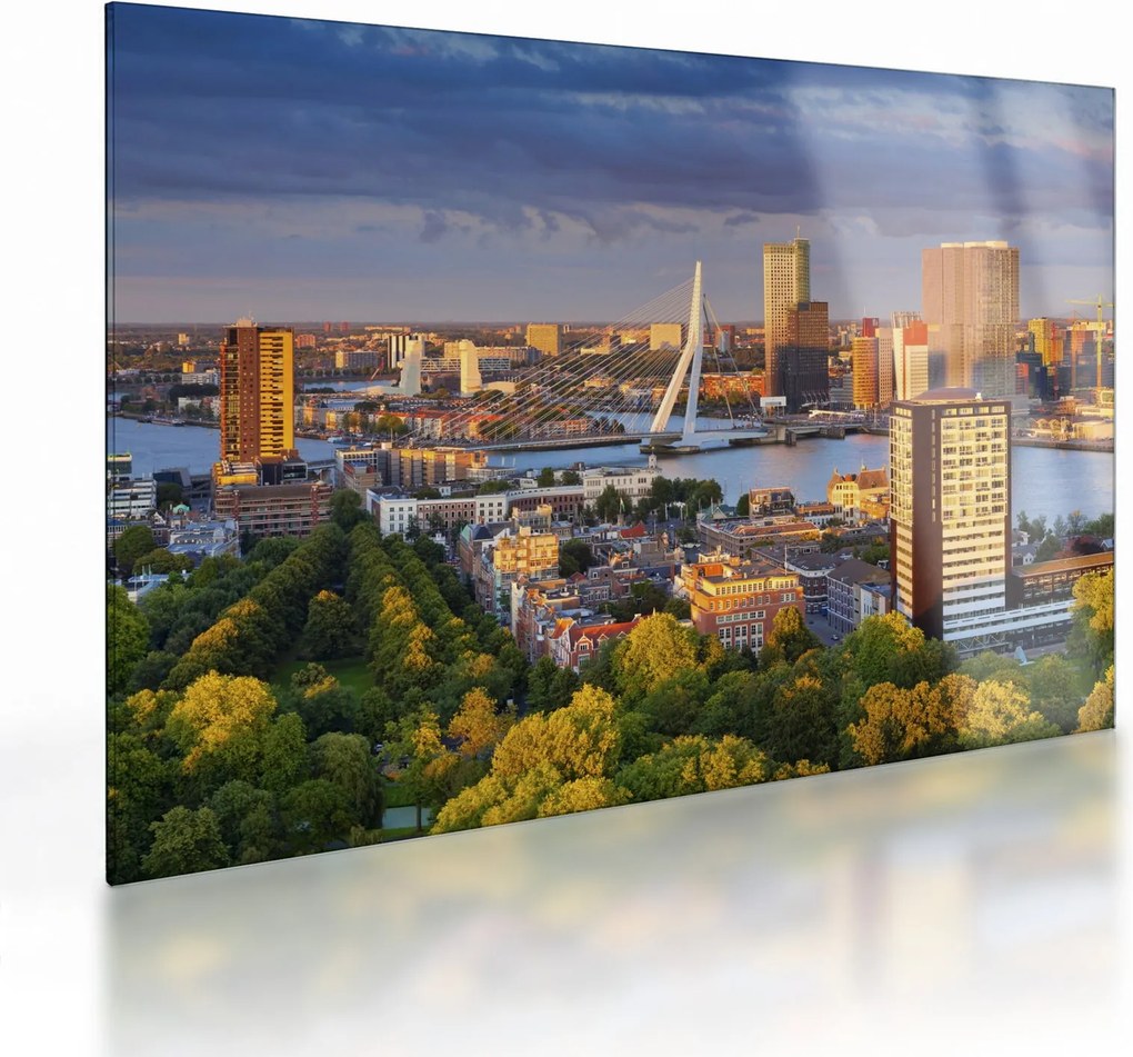 Kép - panoráma Rotterdam, Hollandia (üvegen) (70x50 cm)