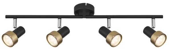 Globo 57917-4G - Spotlámpa MASON 4xGU10/25W/230V fekete/arany