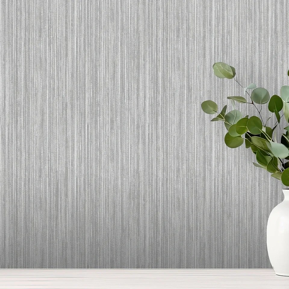 Arthouse Signature 2 Japandi Grasscloth szürke csíkos texturált vinyl tapéta – 100191AH