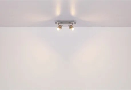 Globo 57385-2 Fali lámpa, LED reflektor, fém nikkel matt, fém krómozott, HxSzxM: 270x80x110mm, 2x GU10 LED 3W 230V izzókkal, 250lm forrás, 250lm kimenet, 3000K