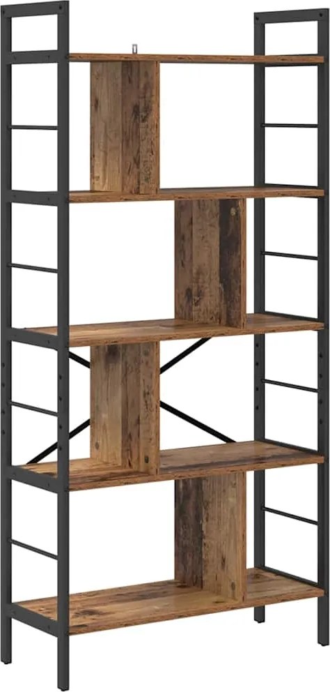 vidaXL Könyvespolc Öreg fa 75 x 30 x 156 cm Faanyag