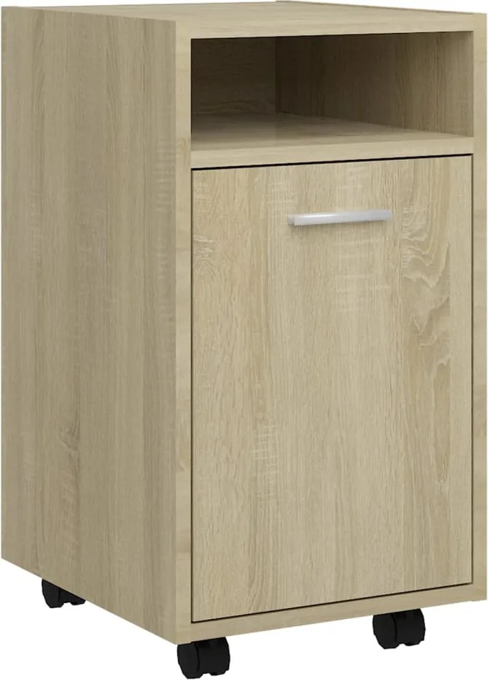 vidaXL sonoma tölgy színű szerelt fa kerekes kisszekrény 33x38x60 cm