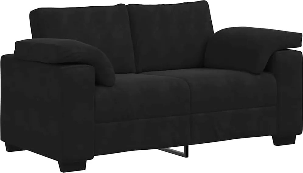 vidaXL fekete bársony loveseat kanapé 160x77x82 cm
