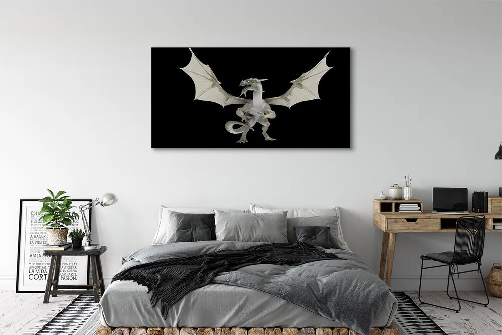 Canvas képek fehér sárkány 100x50 cm