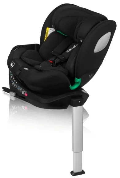 Lionelo - Forgatható gyerekülés alappal BRAAM AIR i-Size 40-150 cm Black Carbon