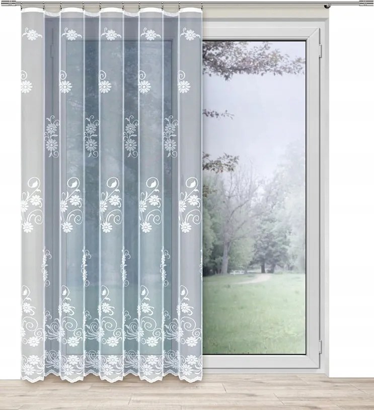 Justi 500x250cm hosszú függöny, erkély (szegélyekkel) Hímzés S.a.