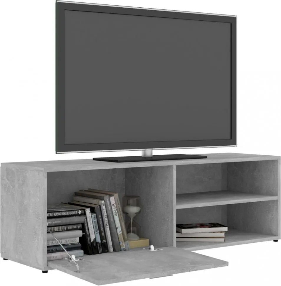 betonszürke szerelt fa TV-szekrény 120 x 34 x 37 cm