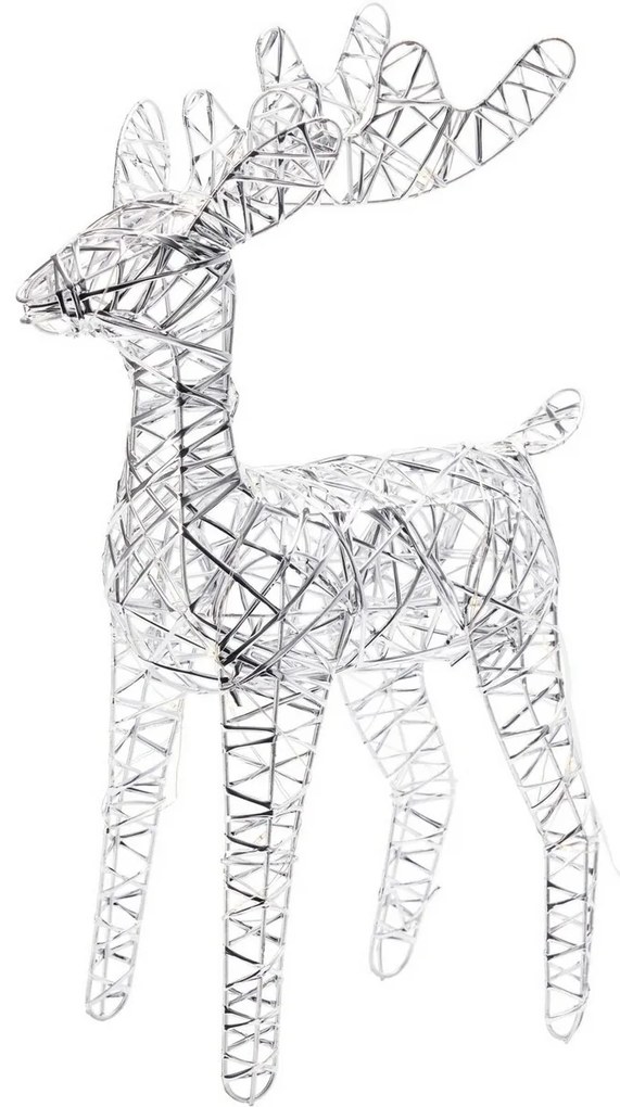 Karácsonyi világító rénszarvas Silver, 37 x 24 cm,30 mikro LED, elemes