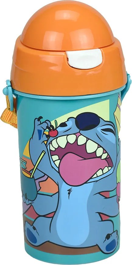 Disney Lilo és Stitch, A csillagkutya Cool műanyag szívószálas kulacs akasztóval 500 ml