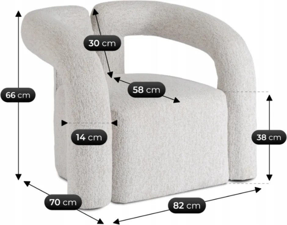 Fotel szürke színben. BRAZIL