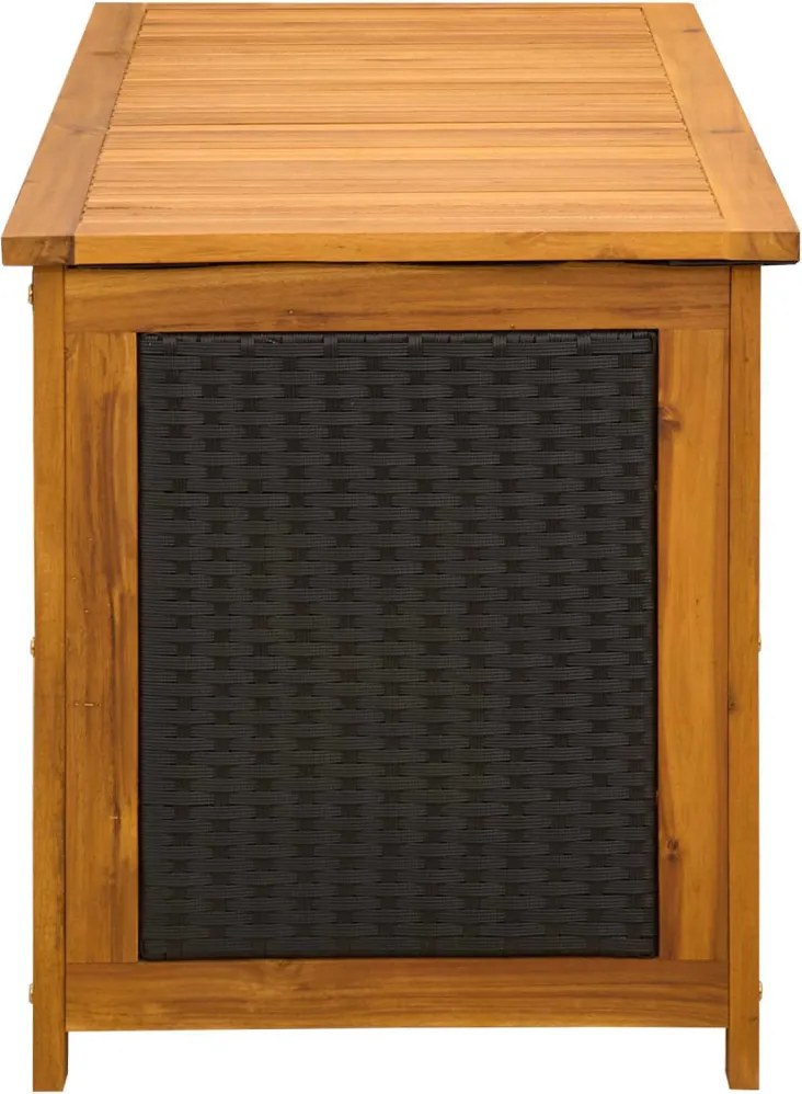 vidaXL Kerti Tároló Doboz 185 L Tömör Akácfa 113 x 50 x 56 cm Fekete