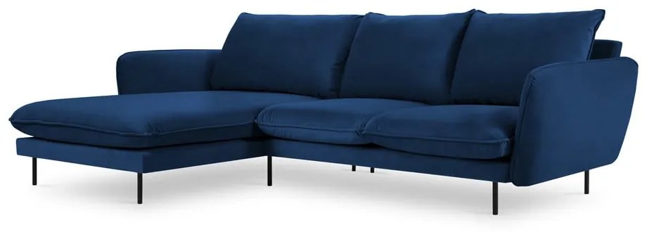 Kék bársony sarokkanapé (bal oldali) Vienna – Cosmopolitan Design