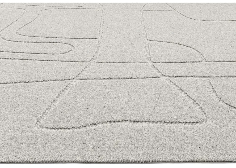 Világosszürke gyapjú szőnyeg 133x190 cm Morphic – Agnella