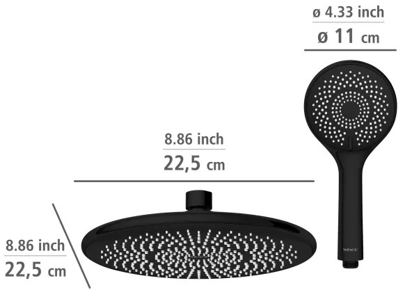 WENKO 25311100 - WATERSAVING SYSTEM zuhanykészlet 120 cm fekete