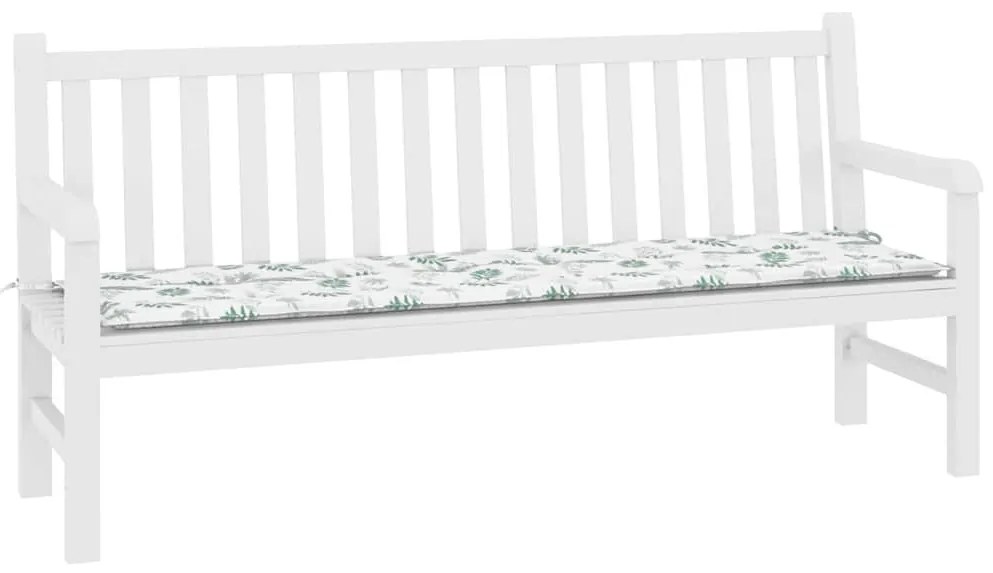 Kerti pad párna Fehér és zöld 180 x 50 x 4 cm Oxford szövet