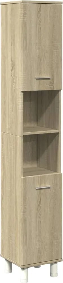 vidaXL sonoma tölgy színű szerelt fa fürdőszobaszekrény 30,5x30x179 cm