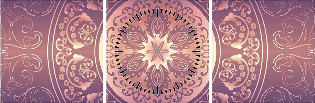 Kép - Mandala lila színátmeneten (órával) (90x30 cm)