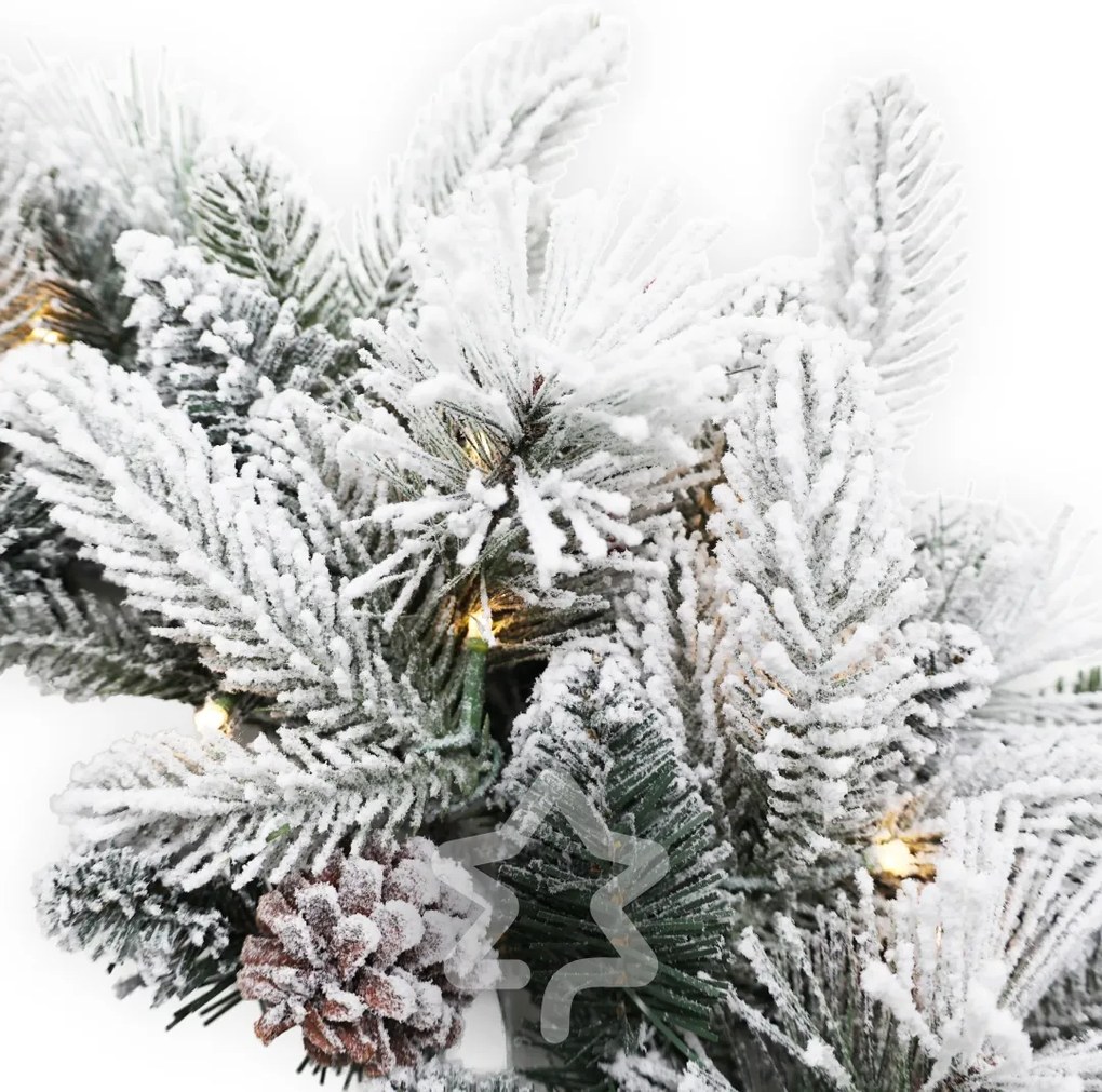 Karácsonyi koszorú Havas 50 LED 60 cm