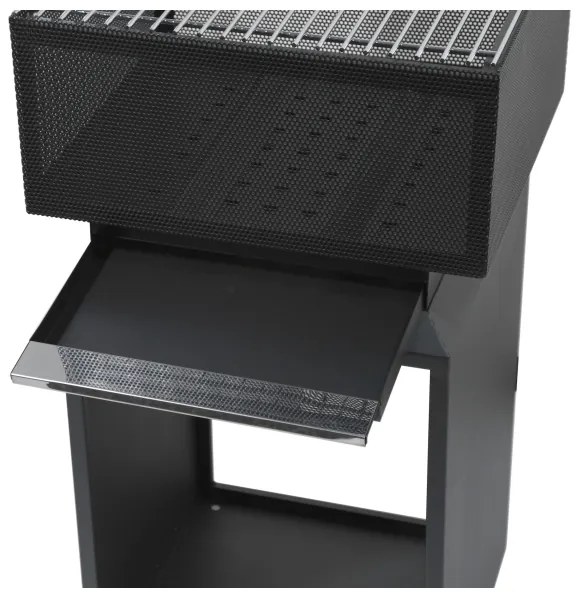 Hordozható fa tűzrakóhely rostéllyal fekete