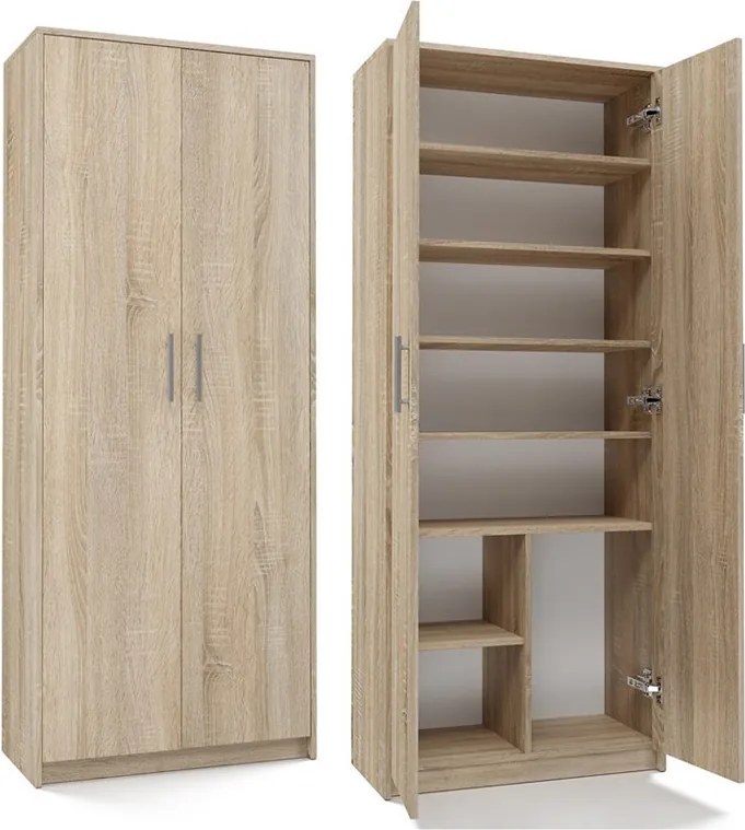 Oliv 2D könyvespolc, irodai szekrény, sonoma