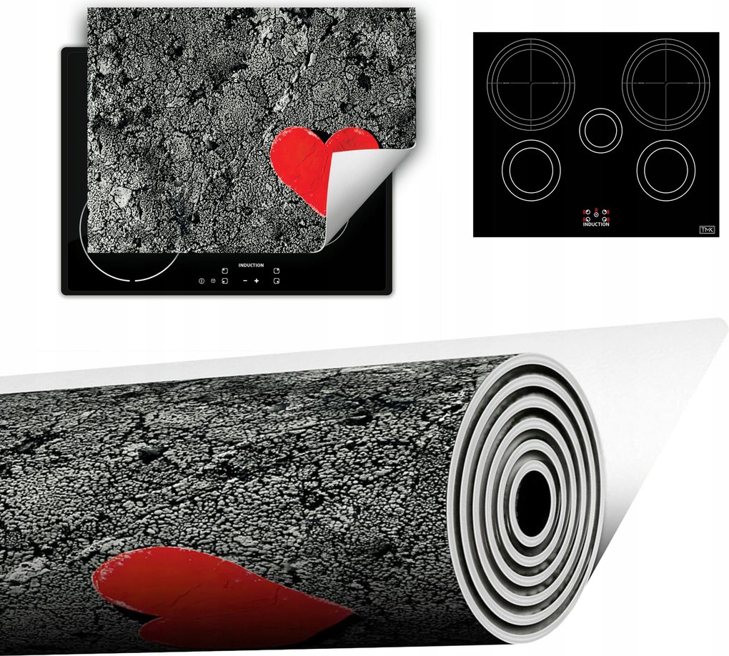 Vinyl Szőnyeg A Konyhába Több Hely 70x52 piros szív