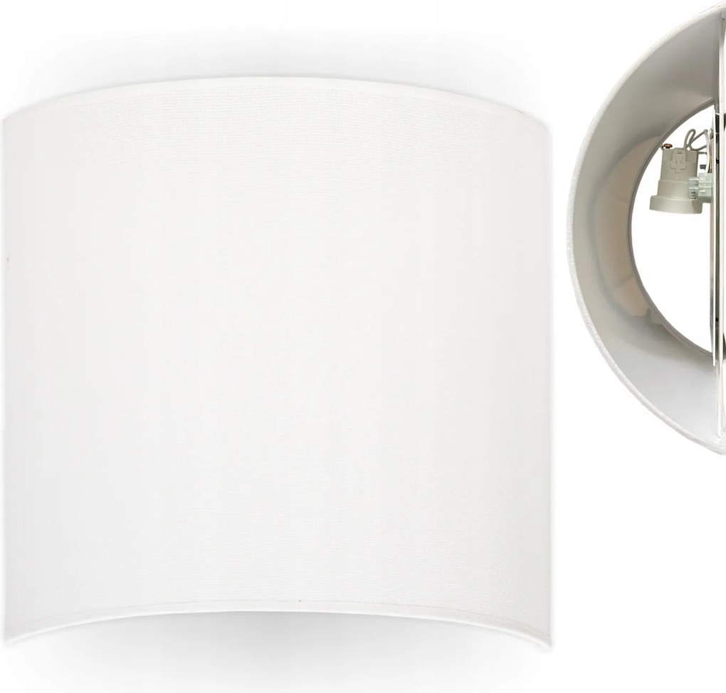 Beltéri fali lámpa Led fali lámpa Fehér lámpabúra 25 cm 60W 1xE27 szövet