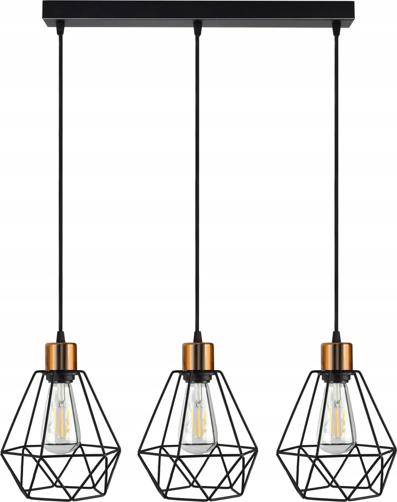 Függő lámpa Csillár Plafon Gyémánt Réz Led