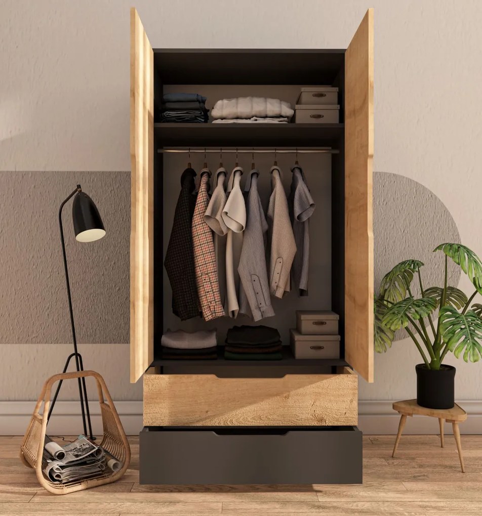 Flora 90 - Anthracite, Sapphire Oak