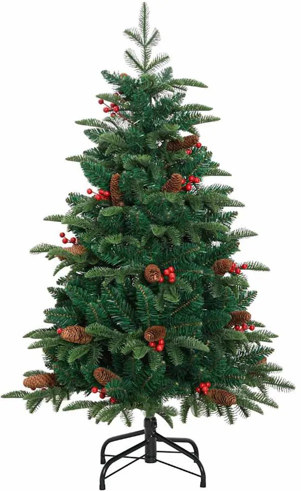 Mű karácsonyfa 150 LED-del Zöld 120 cm PVC és Fém és Műanyag