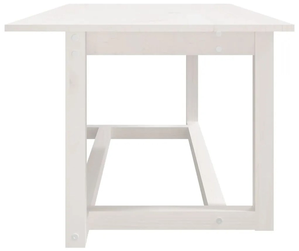 Fehér tömör fenyőfa dohányzóasztal 110 x 55 x 45 cm