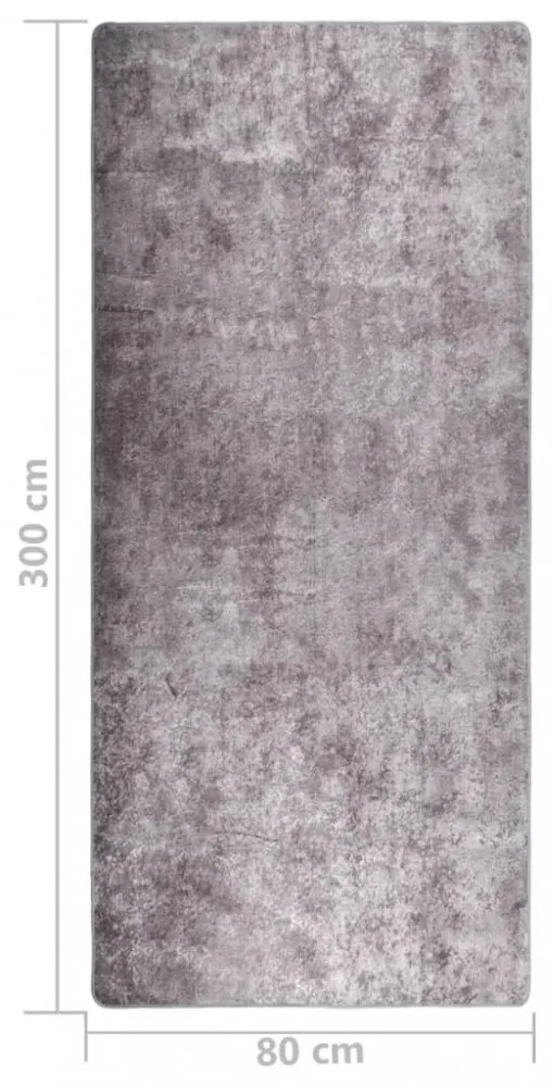 szürke csúszásmentes mosható szőnyeg 80 x 300 cm