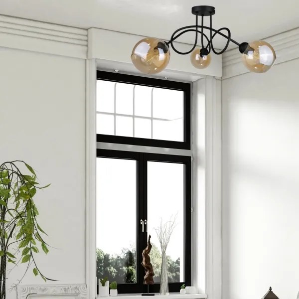 Felületre szerelhető csillár VENUS BLACK 3xE27/60W/230V