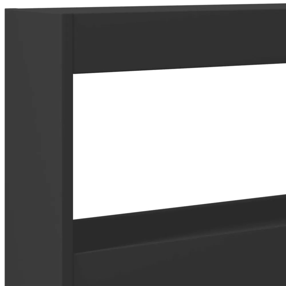 fekete áthidalószekrény LED-világítással 200 x 17 x 102 cm