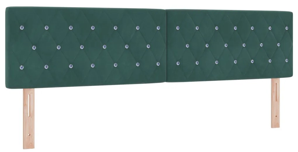 Boxspring Ágy Matrac Kék Zöld Szuper King Bársony