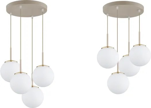 Brilagi - Zsinóros függeszték MILO ECRU 4xE27/60W/230V bézs/arany