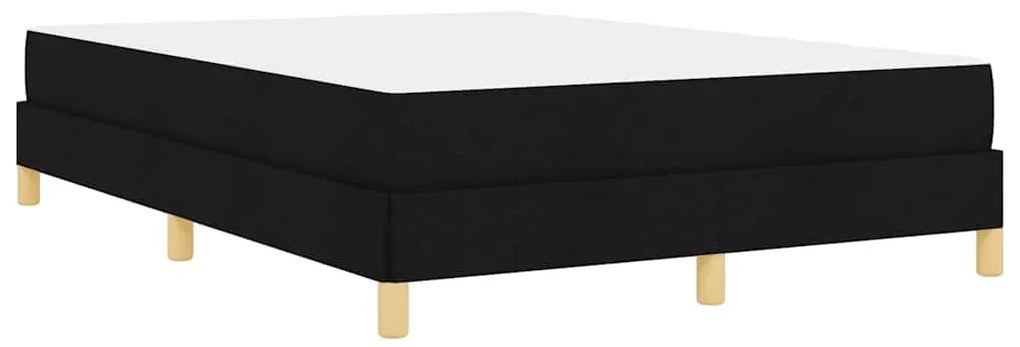 Boxrugós ágy Fekete és Barna 140 x 190 cm Textil és mérnöki fa