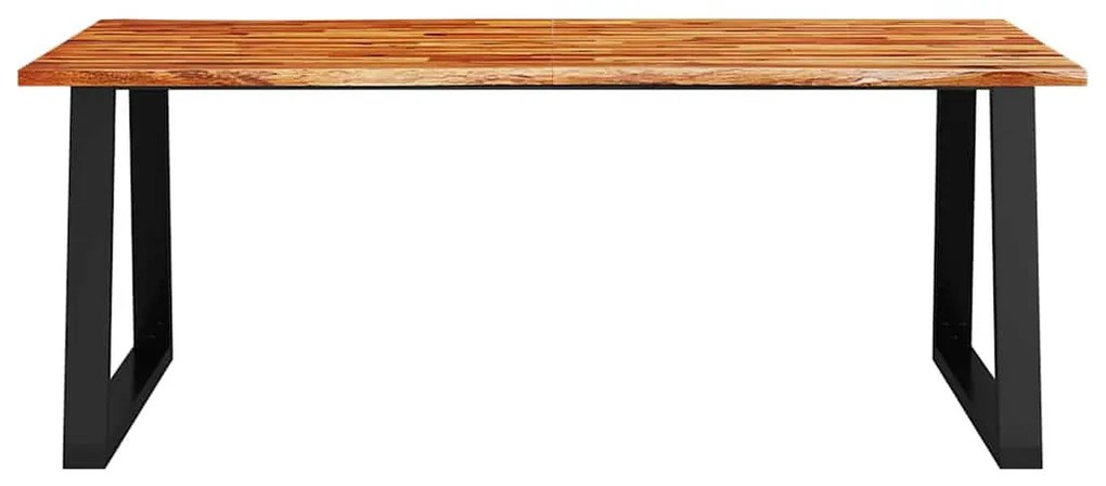 Tömör akácfa étkezőasztal természetes éllel 200 x 90 x 75 cm