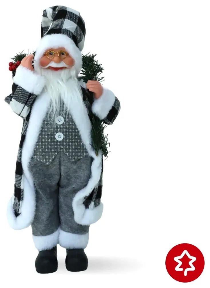 Mikulás ezüst 60 cm