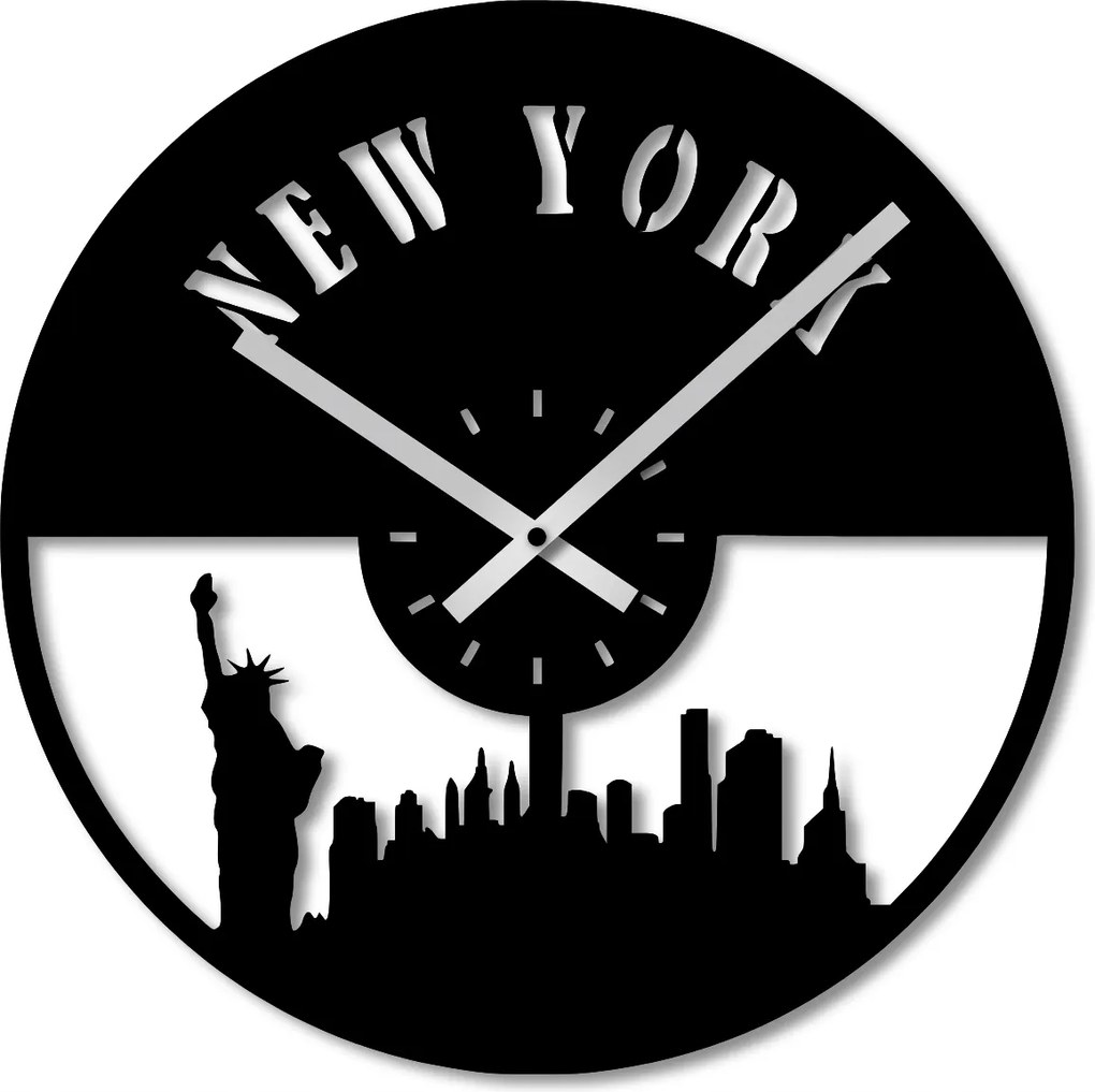 Falióra 40 cm Falióra Nagy Fa Óra Fekete New York