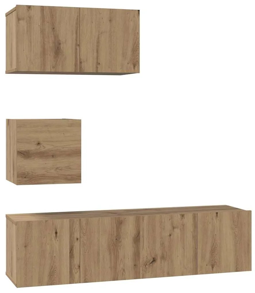 TV szekrény garnitúra 4 pcs kézműves tölgy 60 x 30 x 30 cm