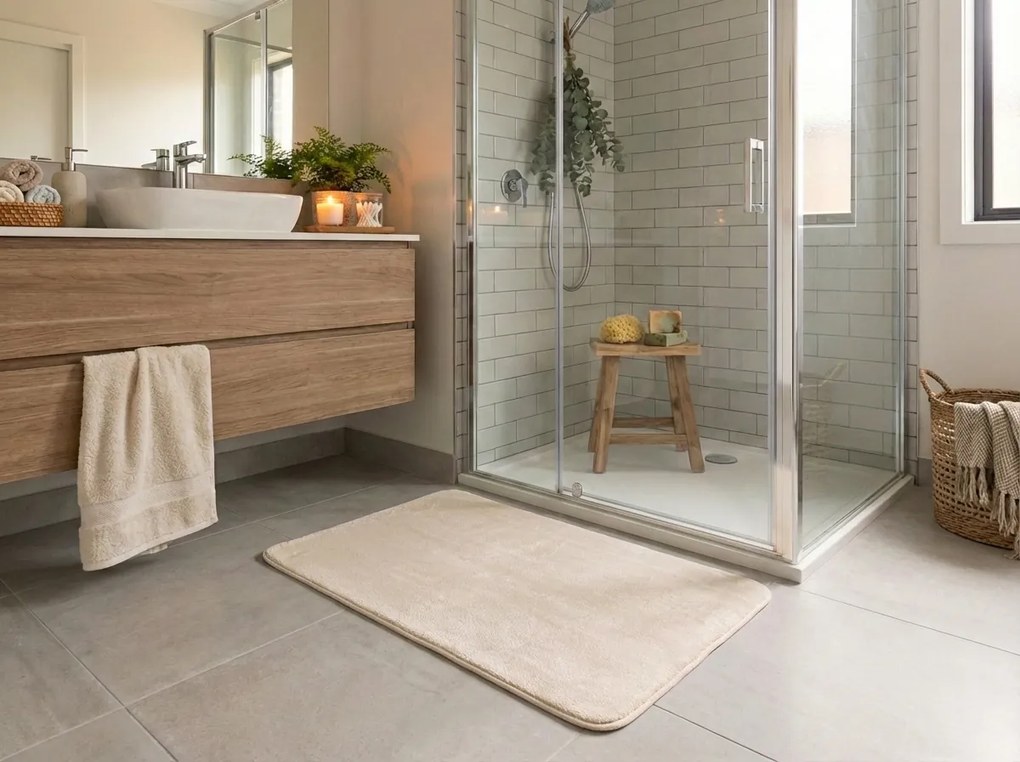 Fürdőszobaszőnyeg TRIVORA 60x100 cm krémová