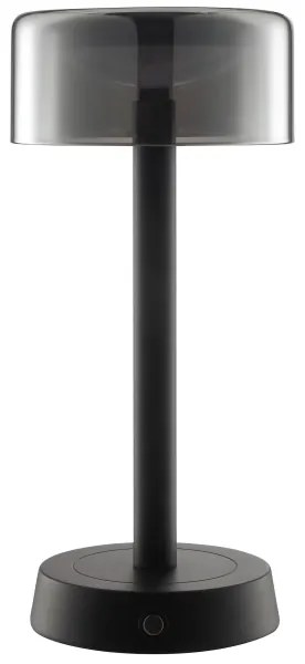 Brilliant - RAZOR LED asztali lámpa, dimmelhető, újratölthető, érintésvezérlésű, 2,5W/5V, 2700K, IP44, fekete