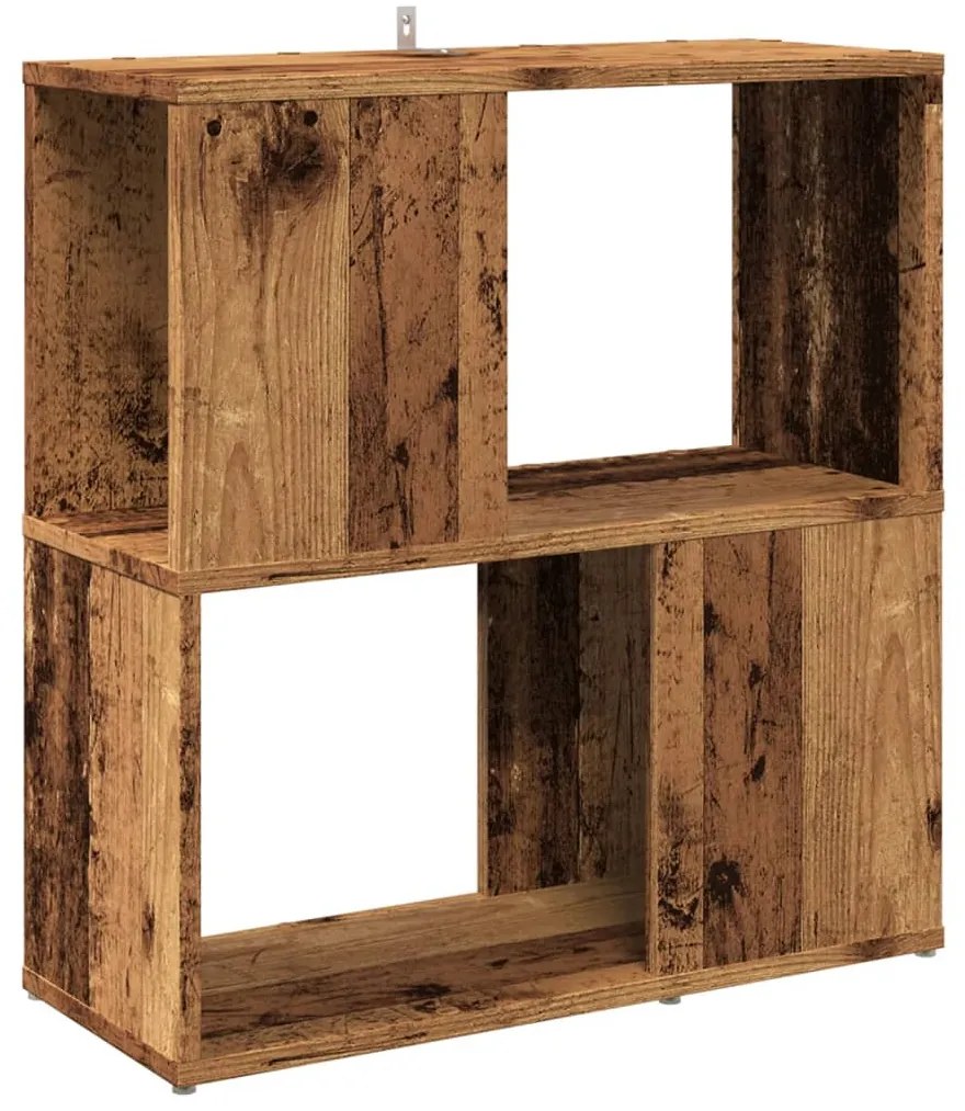 antik fa színű szerelt fa könyvszekrény 60 x 24 x 63 cm