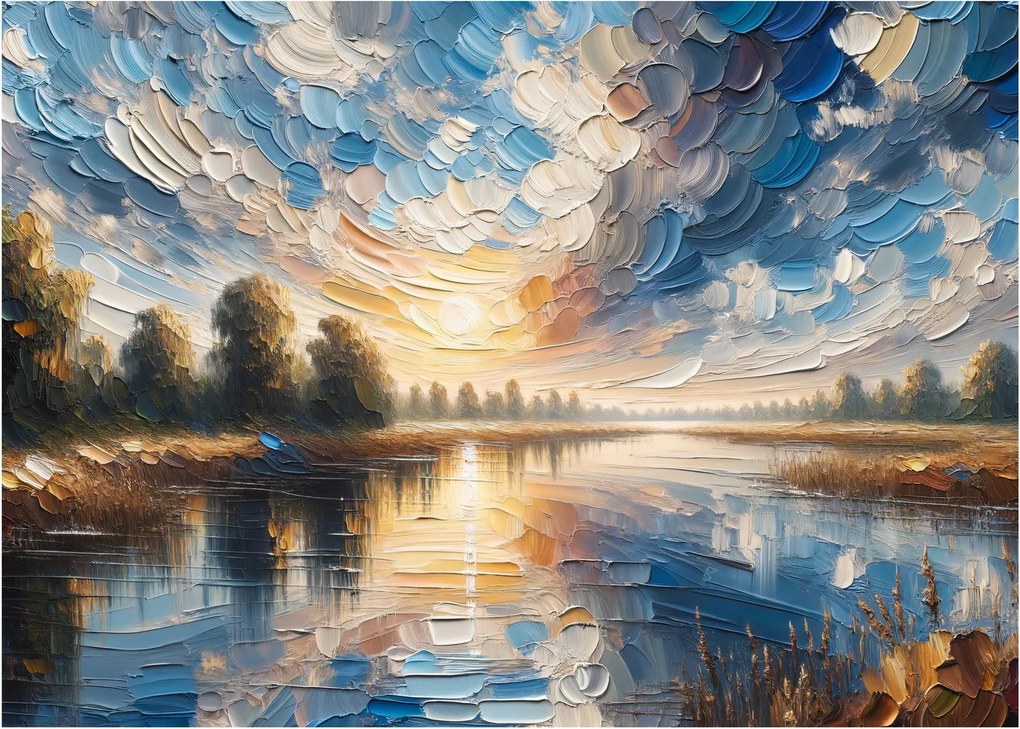 Kép - Napfestmény a víz felett (70x50 cm)