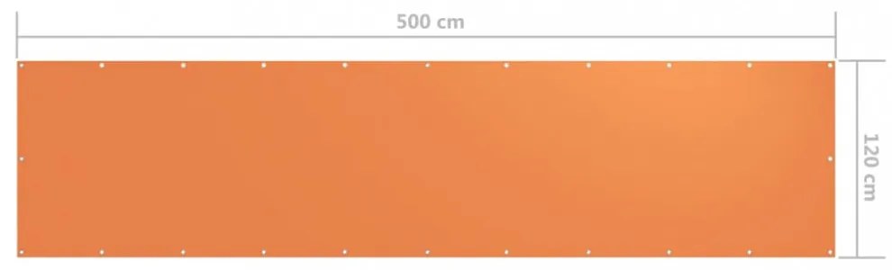 narancssárga oxford-szövet erkélyparaván 120 x 500 cm