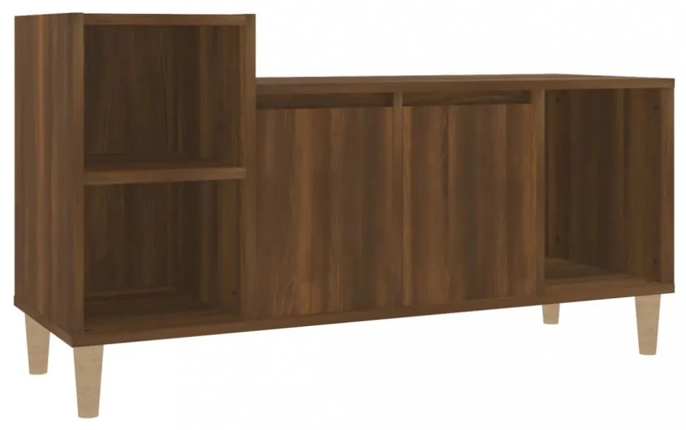 barna tölgyszínű szerelt fa TV-szekrény 100x35x55 cm